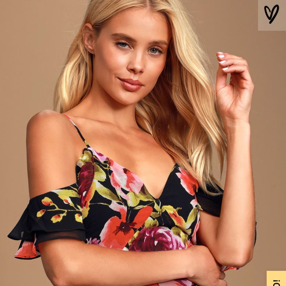 Floral Print Off-the-Shoulder High-low Dress